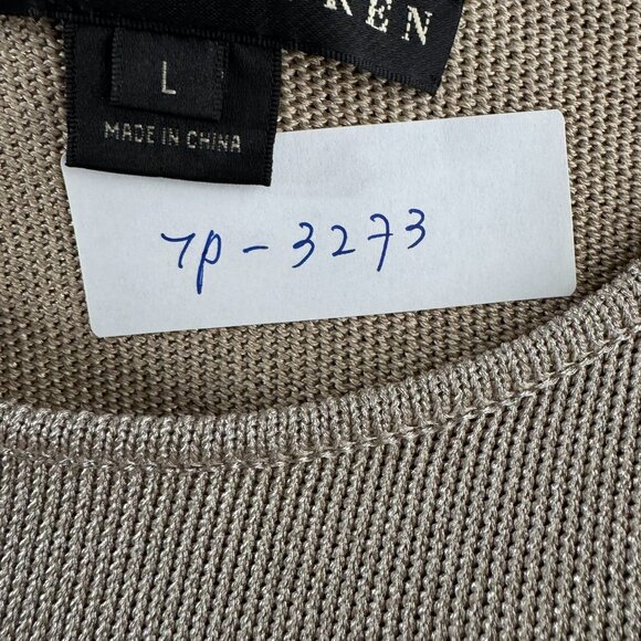 Ralph Lauren Black Label Top Womens Large Silk Blend Metallic Gold TP-3273 - Picture 2 of 8